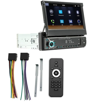 1Din 7-инчов автомобилен портативен радиоприемник Carplay Android Auto Bluetooth MP5 Авто изтеглящи екран