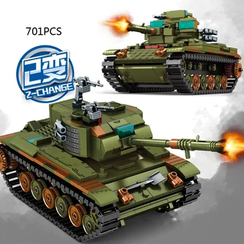 Съединените Щати са 2 промени M46 Patton M60A2 на Основния боен танк, блок, фигурка на армията на Втората световна война, Военни тухлени играчки за момчета